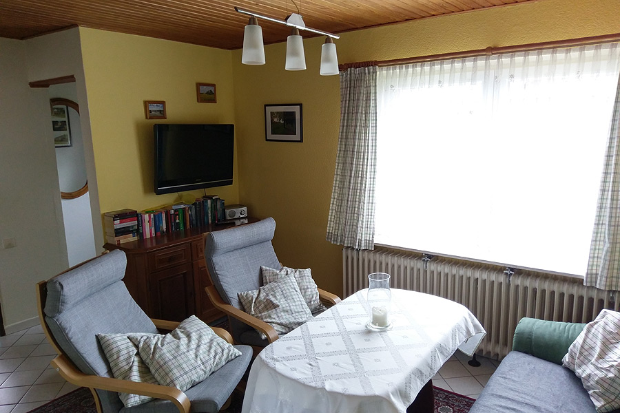 Wohnzimmer der Ferienwohnung Seaside in Sierksdorf